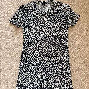 Theory Leopard Print Short Sleeve Tee